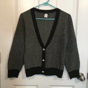 J.Crew Crystal Button Bird's-Eye Cardigan